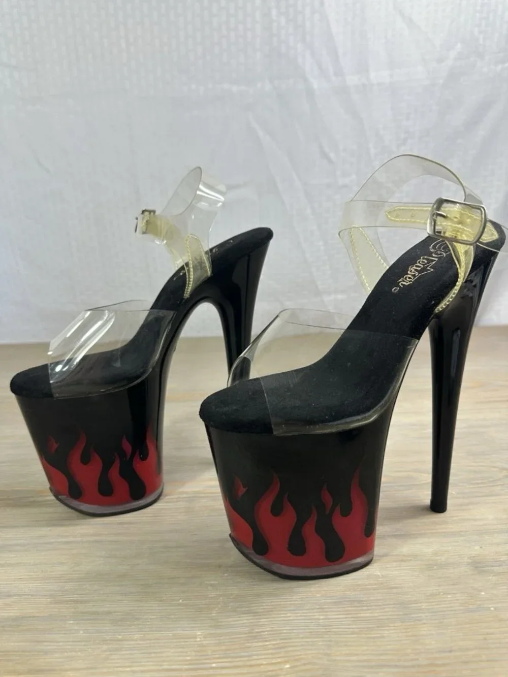 Pleaser Flame Flamingo 808 Light Up Platform 8” Heels Womens 7 Read